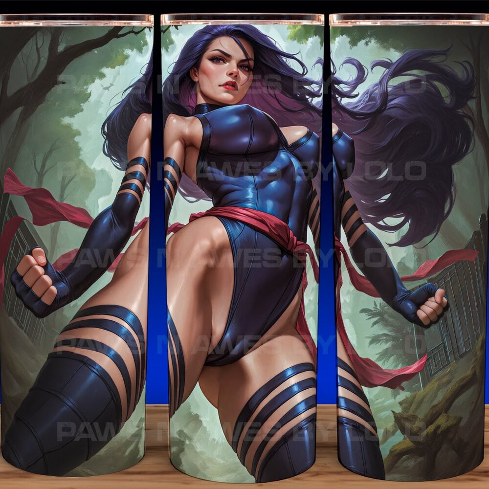 Psylocke X-men Super Hero Comic Book Cup Mug Tumbler 20oz